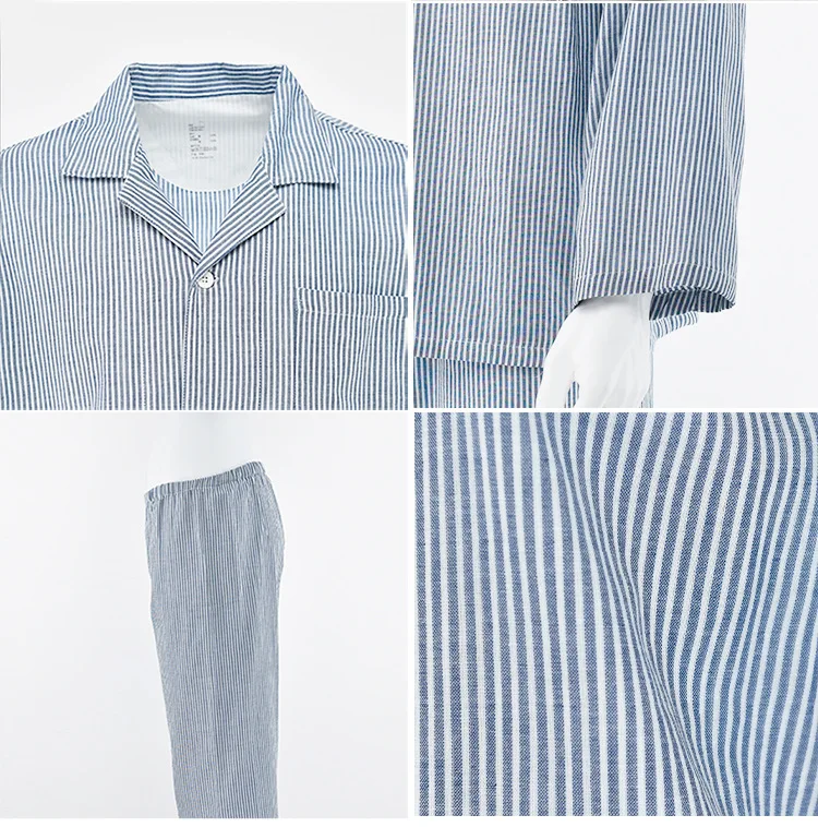 Casual 100% Baumwolle Langarm Pijamas Frauen Revers Hemd Hosen Anzug Frühling Herbst Pyjamas Weibliche Nachtwäsche Männer Pyjamas Sets – Detail 7