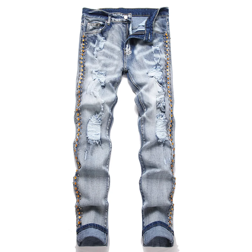 【COLOR iN ID】Side pin tuck rivet denim COLOR iN ID】Side pin tuck rivet denim MULTI RIVET DENIM