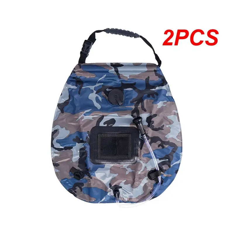 

2PCS Outdoor Water Bags Camping Hiking 20L Shower Bag Solar Heating Portable Folding Climbing Bath Bag Hose Switchable Shower