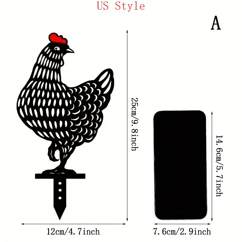 

Brighten Up Your Garden Decoration Adorable Metal Chicken Stake Ornament Wall Art Home Yard Decoration Garden Party Décor Garden