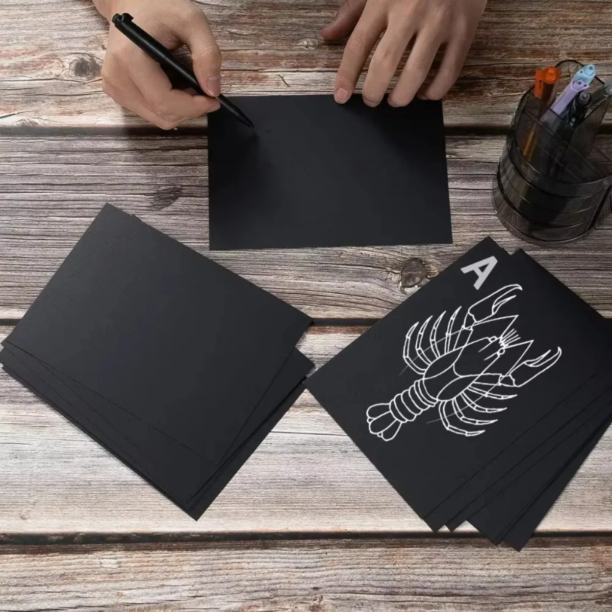 학교 뒷면 검정 카드스톡, 180-300 GSM, 인사 카드 만들기, 엽서, DIY 공예, 두꺼운 종이 문구 용품, 50 매
