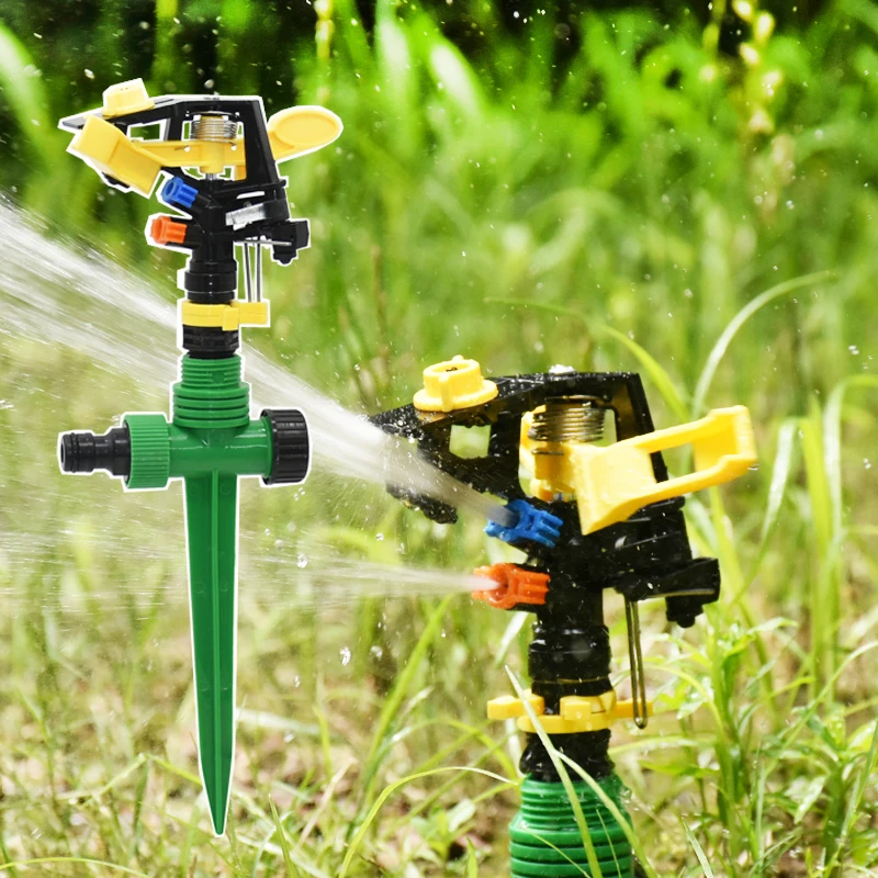 360 Degree Rotating Jet Sprinklers Double Outlet Rocker Nozzles 1/2" Male Thread For Garden Farm Lawn Irrigation irrigation sprinklers