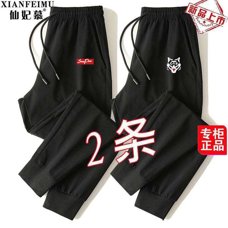 Men's Casual Loose Fit Breathable Thin Elastic Sports Pants Spring Autumn Small Foot Large Size Harlan Cuffed Trousers