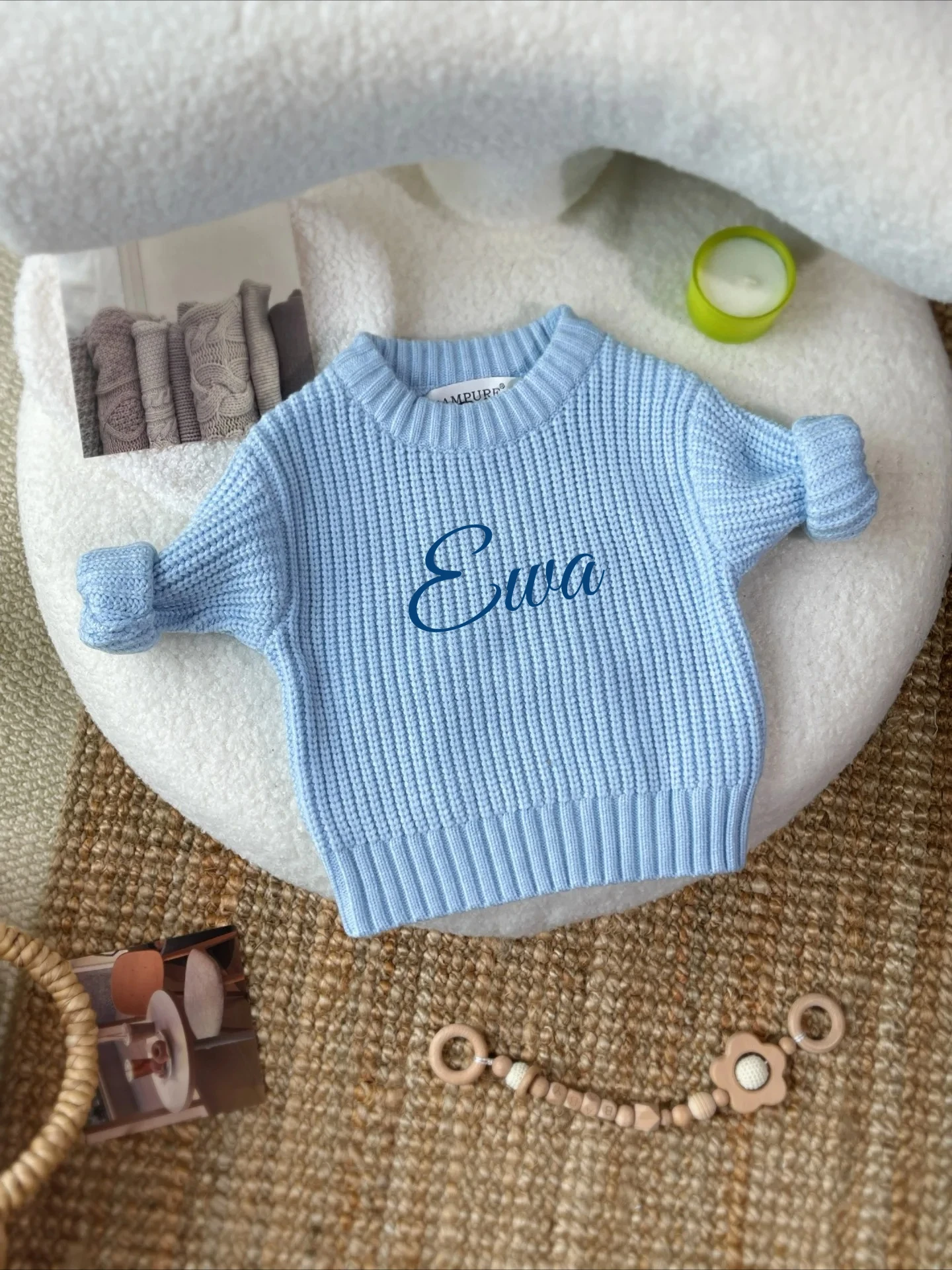 맞춤  이름  여아 남아 니트 긴팔 가을 겨울 스웨터 솔리드 루즈 풀오버 캐주얼..