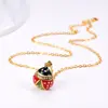PROSTEEL Cute Red Ladybug Delicate Pendant Chain 14K Gold Plated Necklace Gift for Girlfriend Women PSP3328J 3