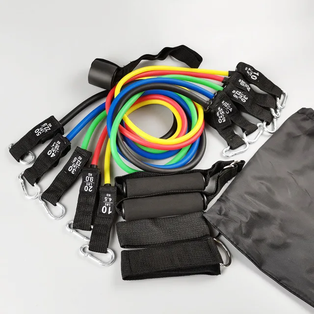 11 Pcs/set Tension Rope Elastic Multifunctional Tension Belt Set Fitness Tension Rope Men's and Women's Training Ropes 3