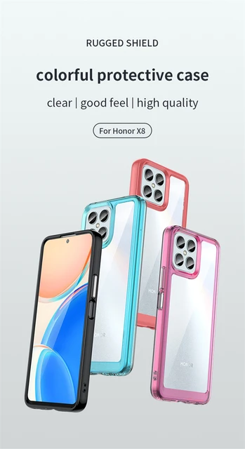 Custodia Trasparente Elegante Custodia Trasparente Honor X8A Antiurto - Guscio Silicone Con Protezione 360&deg; Custodia Trasparente DESSEN