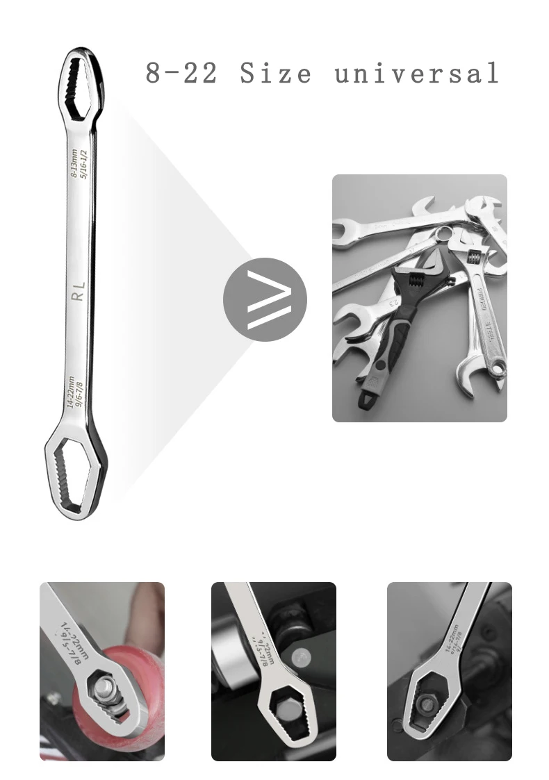 3-22mm Multifunktionaler Universal-Drehmoment-Torx-Schlüsselsatz Metall-Handwerkzeug Auto- und Fahrrad-Reparaturwerkzeuge Doppelkopf Kraftsparend – Detail 13