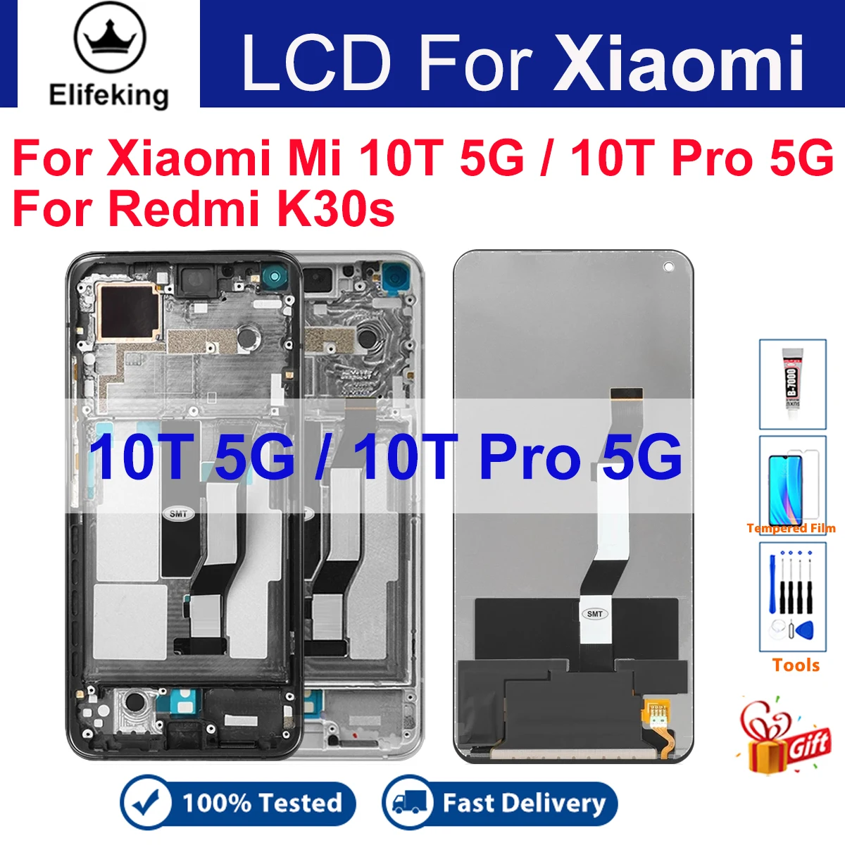 ЖК-дисплей для Redmi K30S, M2007J3SC, сенсорный экран для Xiaomi Mi 10T, 10T Pro, зеркальная Замена M2007J3SY, M2007J3SG с бесплатными инструментами