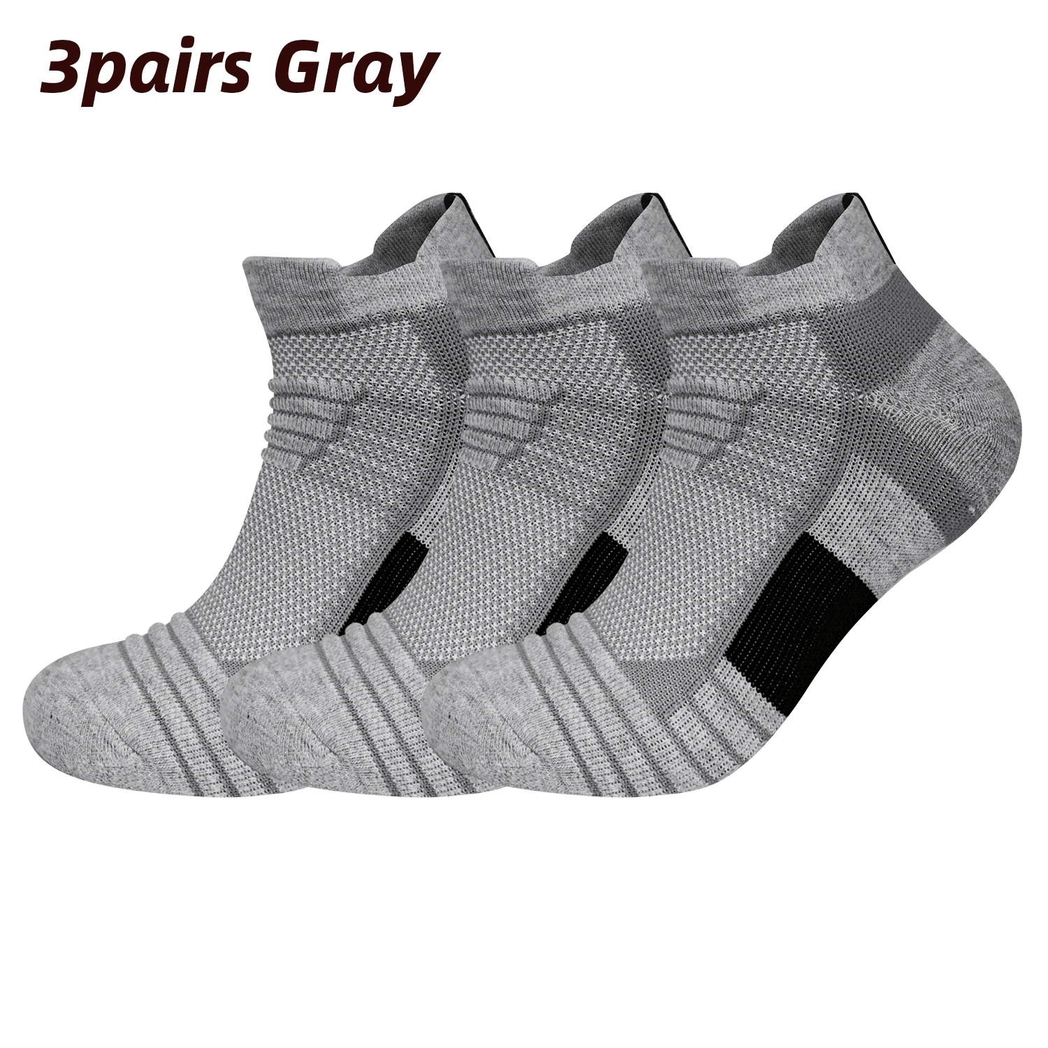Men's Anti-Slip Cycling and Sports Compression Ankle Socks - Black & White