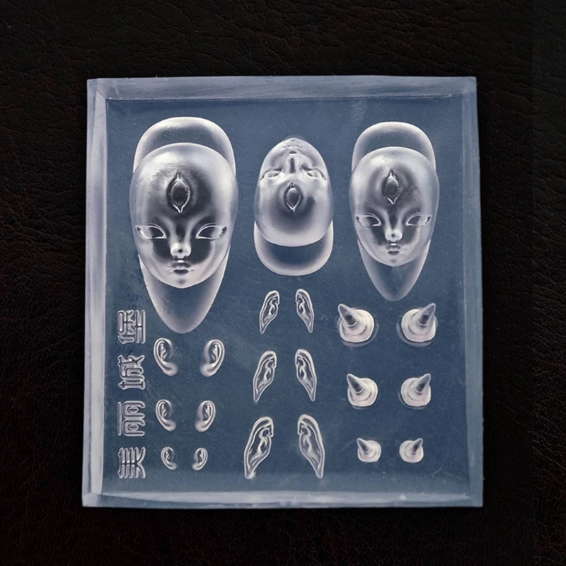 E06E Elf Ear Carving Moulds Elf Doll DIY Stamping Stencils DIY Manicure Accessories DIY Art Tools for Nair Art