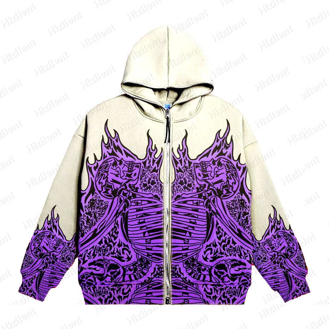 

Y2K Crew-neck Skeleton Sweater Couple's 2023 New Long-sleeved Skull Top Coat Hoodies