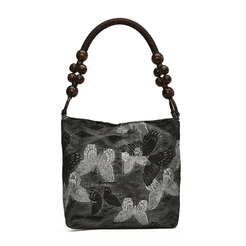 Women's Imitation Silk Underarm Bag Tote Chinese Style Bohemian Crossbody Purse Arrival Handmade Embroidery Vintage