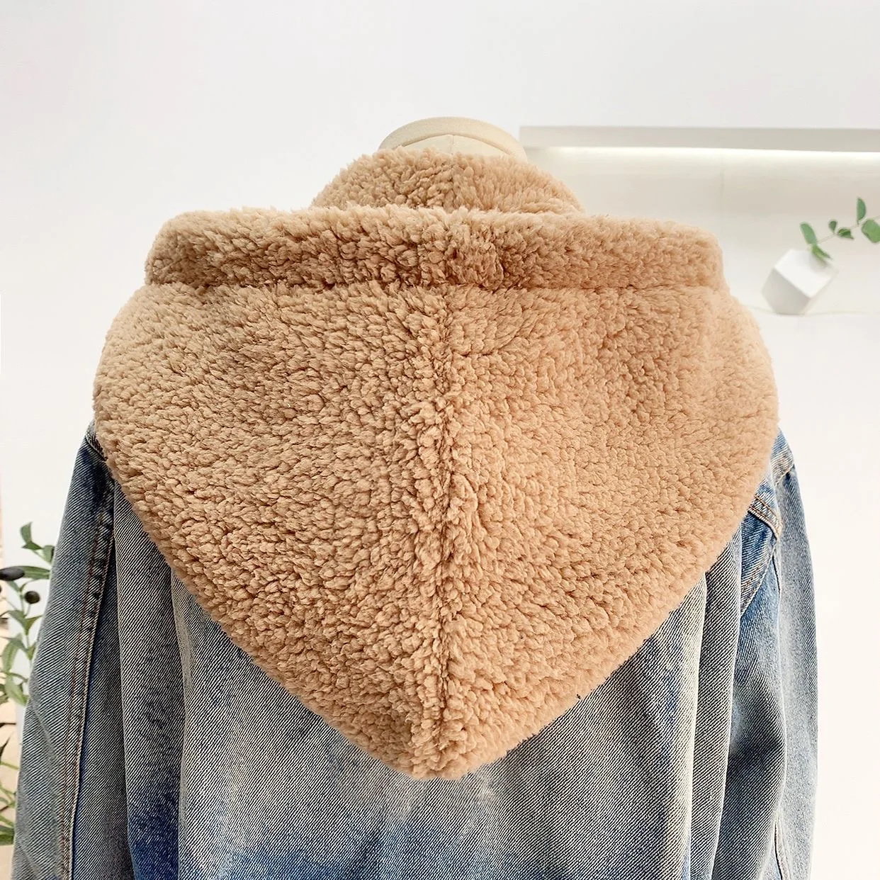 Fleece Fake Hooded Collars Hat For Sweater Pullover Jacket Outwear Winter Flecce Detachable Hooded Fake Collar Cap Drawstring 3