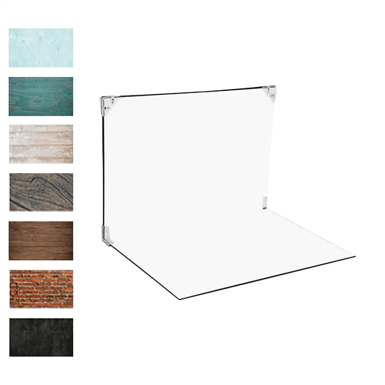 Photography Background Kit with Reflective Cardboard 7 Background Papers Photo Backdrop Boards for Food Makeup Product Cosmetics