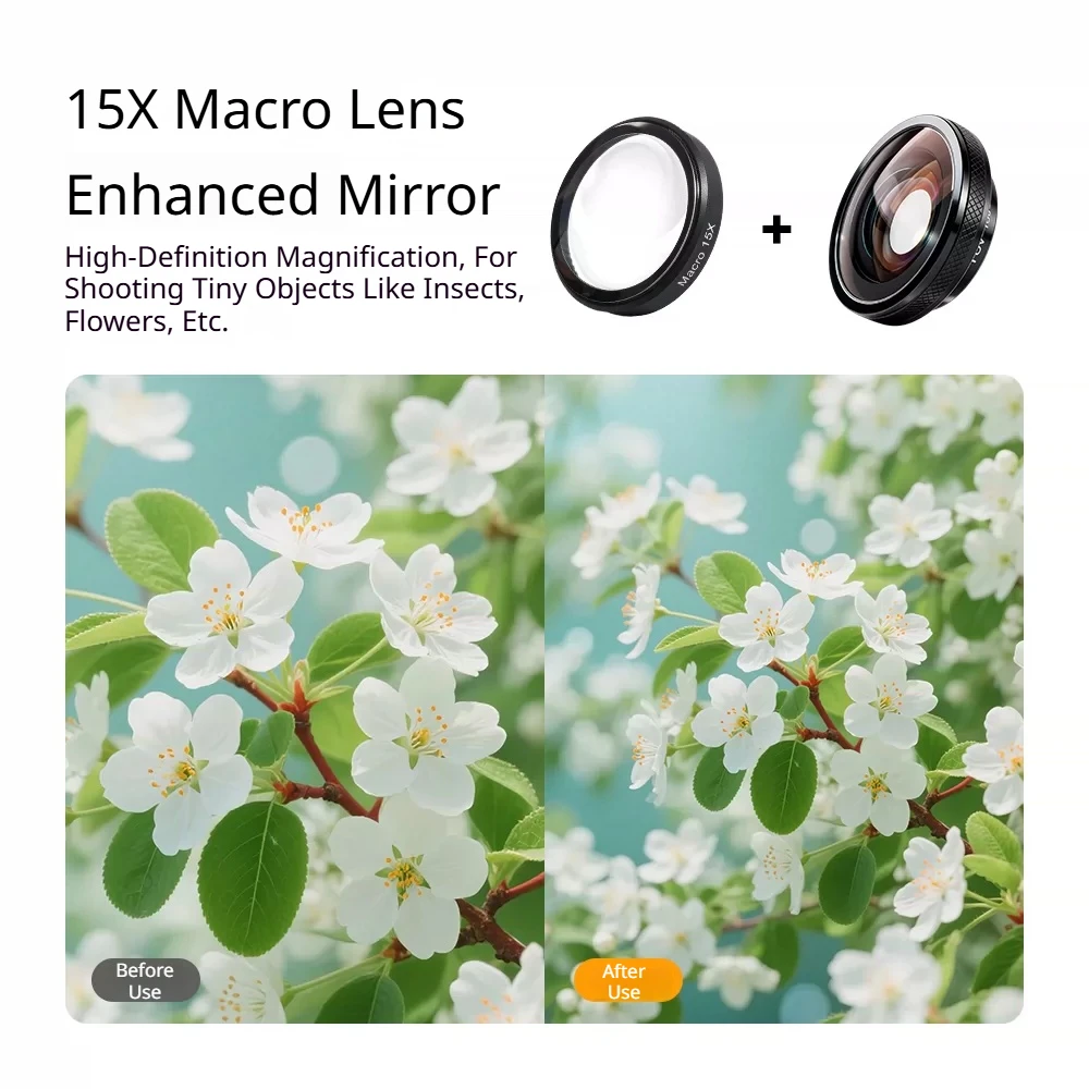 Filtre Macro DJI Action 5 Pro/4/3 - Objectif Grossissant 15x 185°
