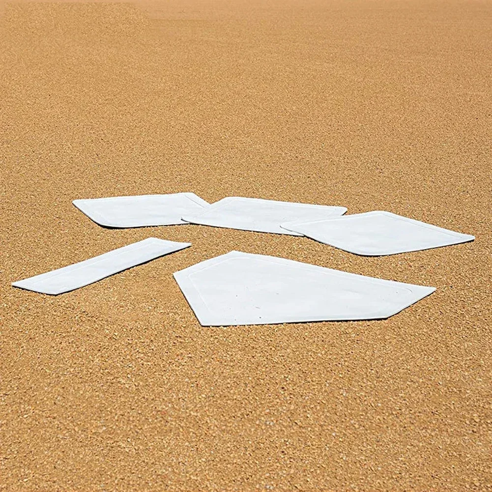 Baseball Bases Thrown Down 1 * Home Plate 1 * Pitcher's Rubber Set 3 Base For Backyard Playground Lightweight