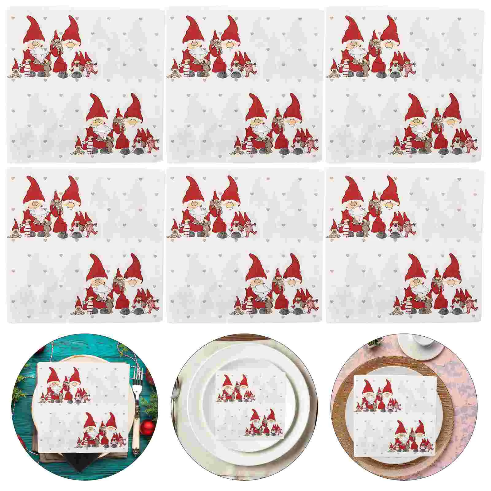 

40 шт., декоративные салфетки с принтом Санты