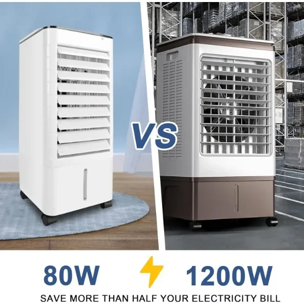 Evaporative Air Cooler,3-IN-1 Windowless Portable Air Conditioner,Oscillation Swamp Cooler and Humidification 2