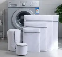 White Durable Washing Home Laundry Bag Mesh Organizer Net Dirty Bra Socks Underwear Shoe Wash Machine Cover Bathroom Accessories 1