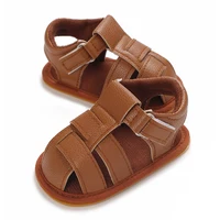0-18M Newborn Baby Shoes Boys and Girls Summer PU Soft Rubber Sole Anti slip Baby First Step Walking Shoes Baby Sandals 5