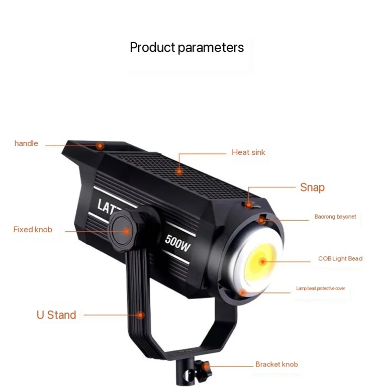 LATZZ 500W LED Video Light 2800k-6800k Photography Light APP Control Studio Photo Lamp Camera Light for Live Broadcast Video 4