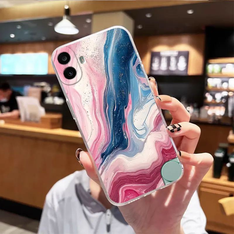 Clear Shockproof Soft Silicone Back Cover Case with Cat Design for CMF Phone 1 2A Plus and Phone 2 2A 5G