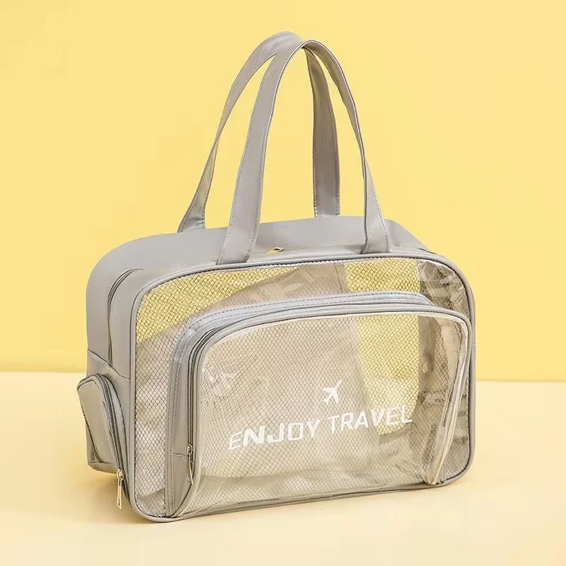Spacious All-in-One Toiletry and Travel Tote with Transparent Organizer and Shoe Compartment