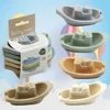 Baby Bath Toys Stacking Boat Toys Colorful Early Education Intelligence Gift Boat-shaped Stacked Cup Folding Tower Baby Toy 2