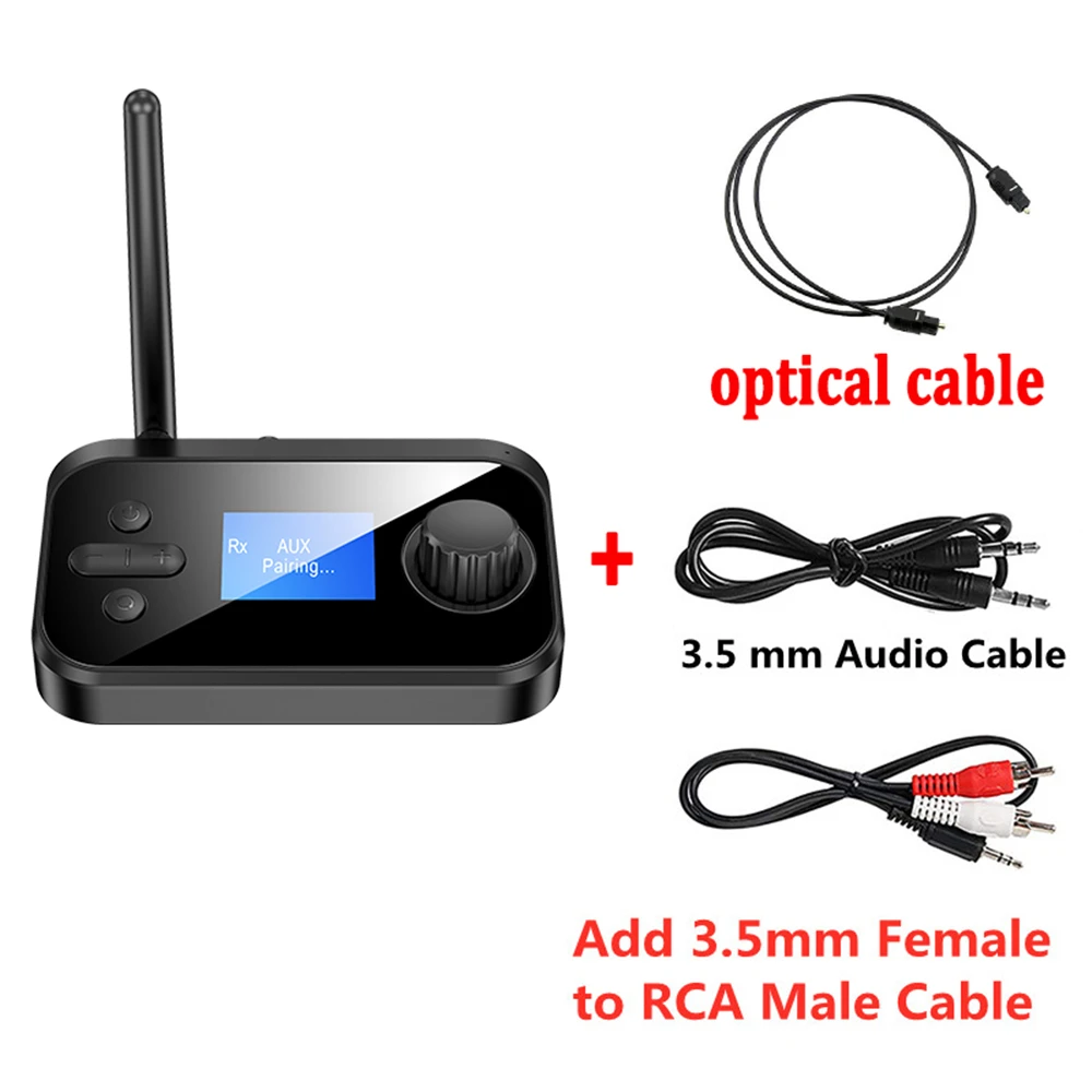 Bluetooth 5.0 Audio Transmitter Receiver With Mic Stereo Optical Coaxial Aux 3.5Mm Jack Rca Wireless Adapter Tv Pc Car Speaker