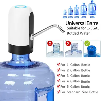1pcWhite/Black Water Bottle Pump USB Charging Auto Switch Drinking Dispenser Charging One Click Auto Switch Drink Pump Dispenser 2