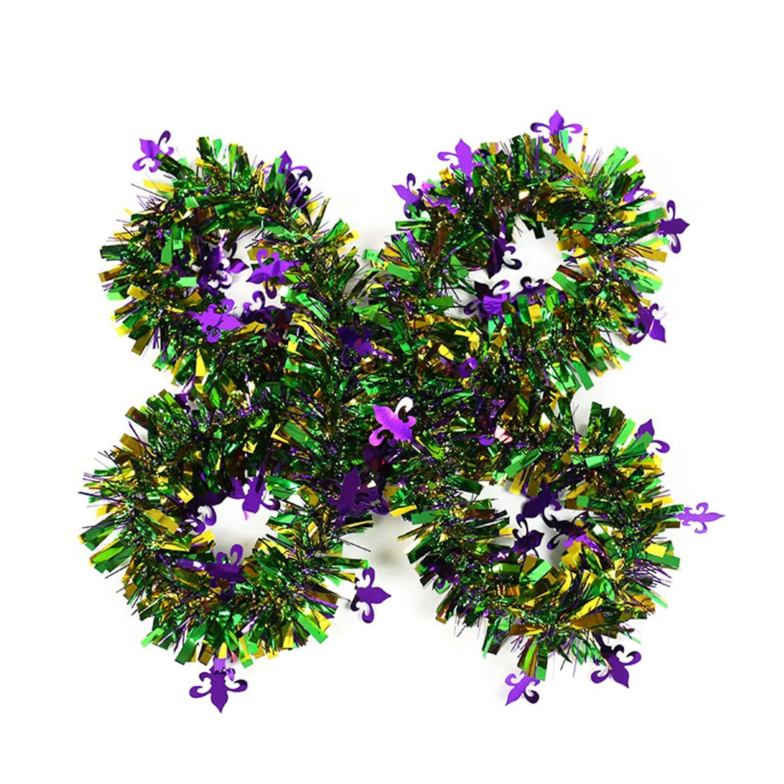 Party Decorations Birthday Banner Birthday Streamers Paper Garland Mardi Gras Hanging Decorations Carnival Party Dancing Garlands Decor Mixed Color Metallic Twist Tinsel Garlands Party Supplies