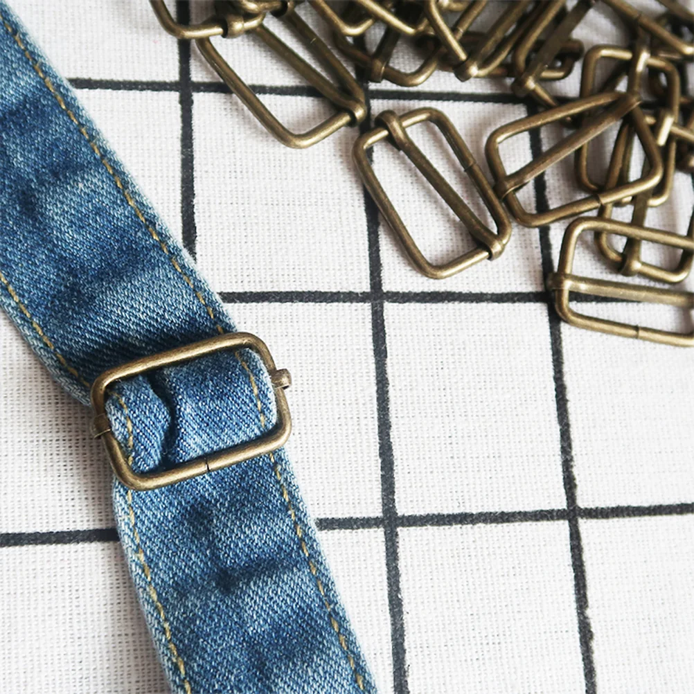 

100 PCS Slide Buckles Roller Pin Purses Wallet Square Metal Optional Strap