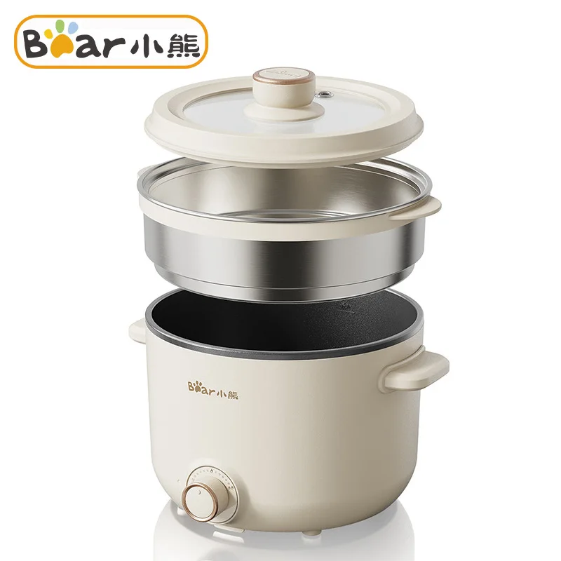 

Bear Electric Cooker Electric Hot Pot 800W Dormitory Multi Cooker 2.5L Steaming and Boiling Integrated Electric Steamer 220V