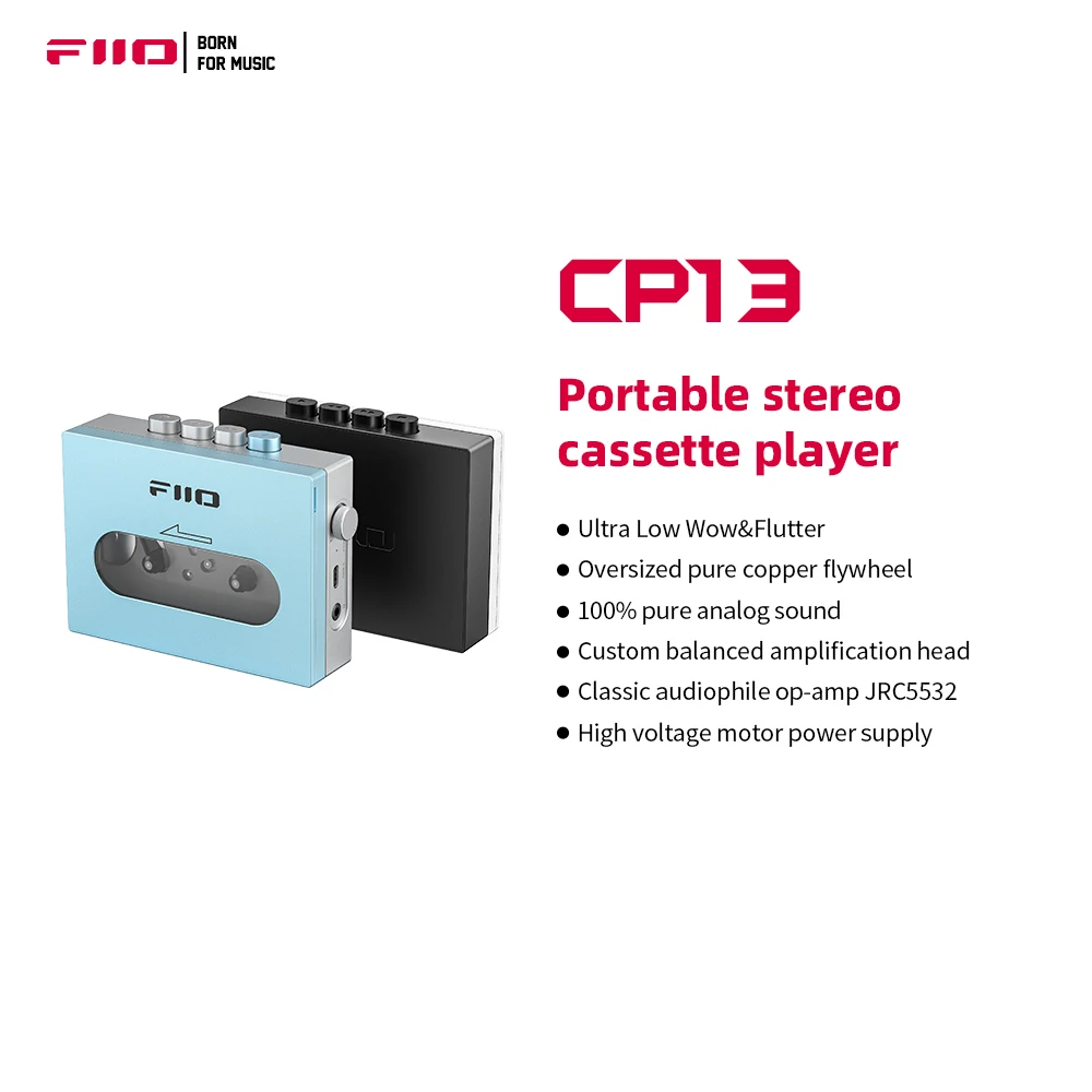 FiiO CP13 Portable Stereo Cassette Player Black and White