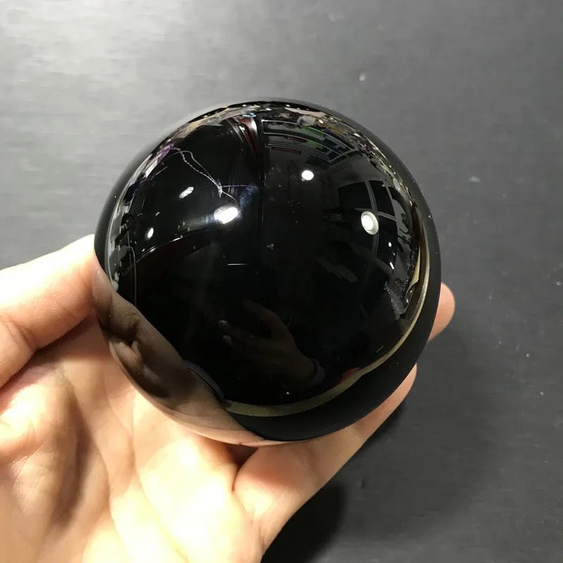 3-10cm Natural Black Obsidian Sphere Large Crystal Ball Healing Stone Gemstone  Home Decor + 1 stand