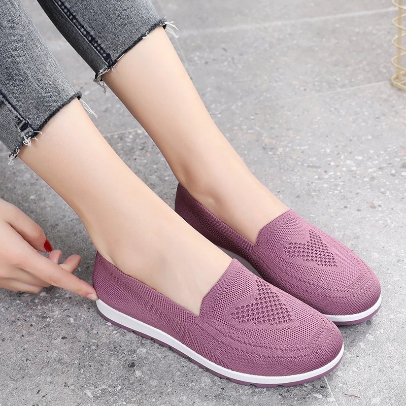 Women Shoes Women's Summer Slip-on Flat Casual Loafers Walking Outdoor Mesh Soft Bottom Sports Sneakers
