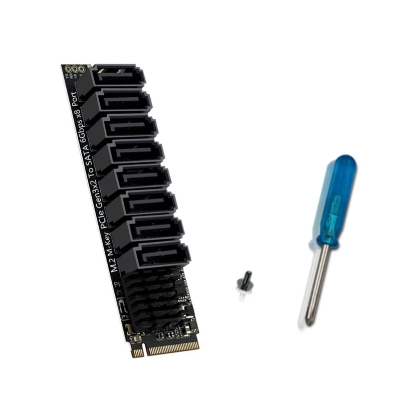 M.2 NVME PCIE 8 포트 SATA3.0 어댑터 추가 카드 6Gbps 섀시 ..