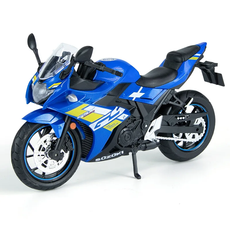 1:12 Scale Japan Suzukis GSX-250R Motor Metal Model Diecast Motorcycle Vehicle Alloy Toy Collection WIth Light Sound For Gift hot 1 24 scale vehicle benz maybaches s680 v12 metal model diecast car with light sound pull back toy collection for boy gift