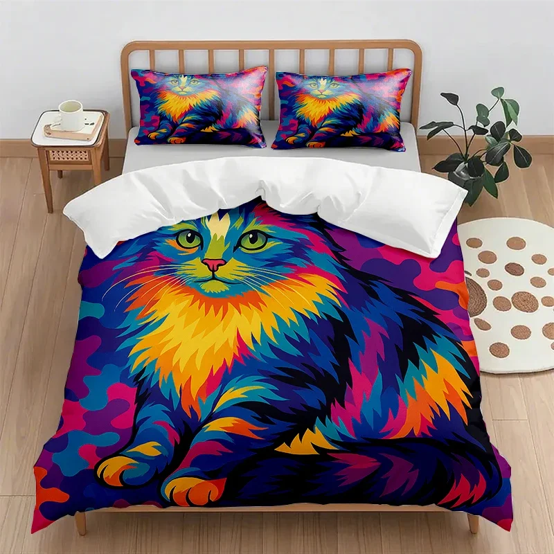 2025 digital printing quilt cover set quilt cover and pillowcase no bed sheet cartoon animal print quilt cover
