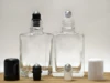 1x 15ml 30ml 50ml 100ml Square Flat Clear / Frosted Glass Roll On Bottle Aromatherapy Liquid For Essential Massage Perfume Oil
