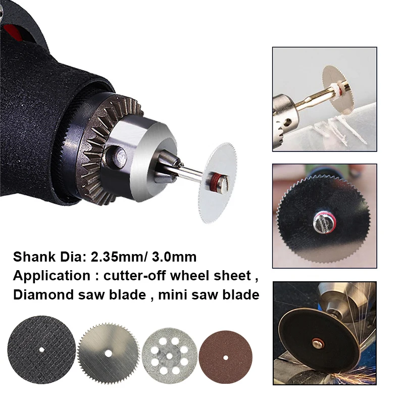 CMCP 10개입 2.35/3.0mm 핸들/스틸 스크류 맨드렐 샹크 커터 오프 홀더 드레멜 로터리 액세서리 도구 디스크 맨드렐