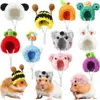 Handmade Crochet Pet Wool Hat Hamster Golden Silk Bear Plush Cute Little Hat Photo Props for Mini Pet Supplies 5