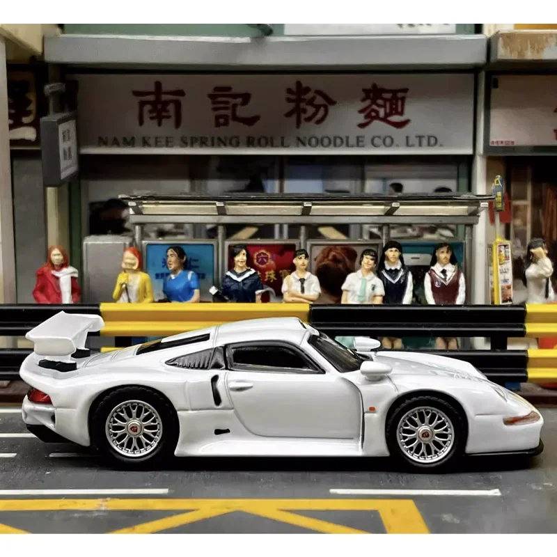 Sparky 1/64 Porsche 911 GT1 White Alloy Toy Motor Vehicle