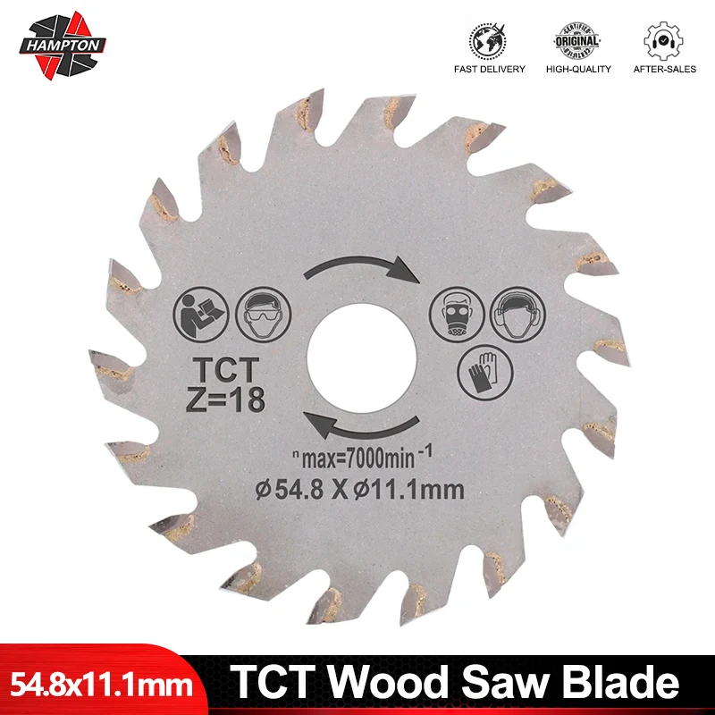 HAMPTON 1 Stück 54,8mm TCT Kreissägeblatt Holzschneideblatt Hartmetallbestückte Schneidscheibe Holzbearbeitungswerkzeuge