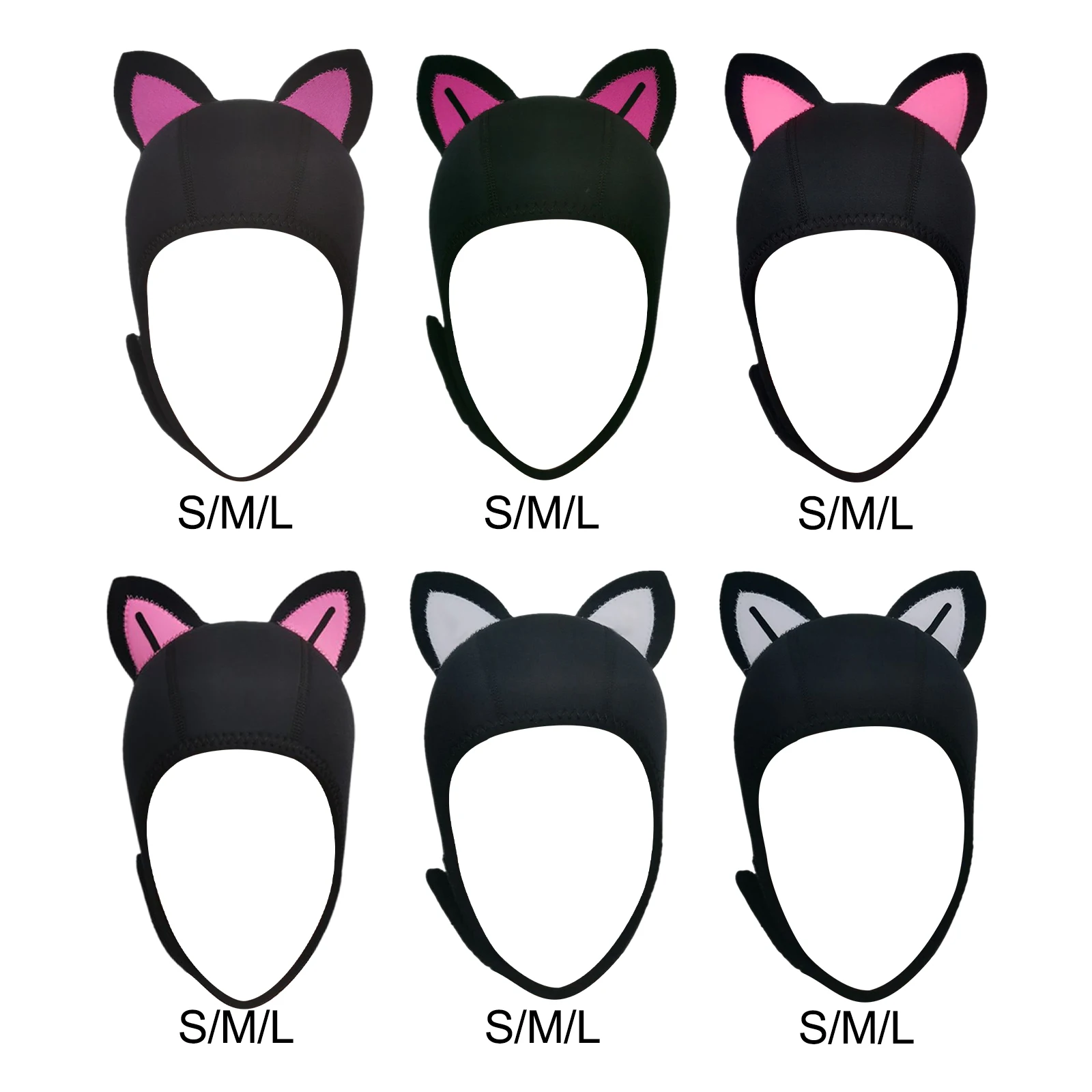 

Cat Ears Scuba Dive Hood Neoprene Stretchable Thermal Surfing Hood Wetsuit Hood Cap Head Protection with Adjustable Hook