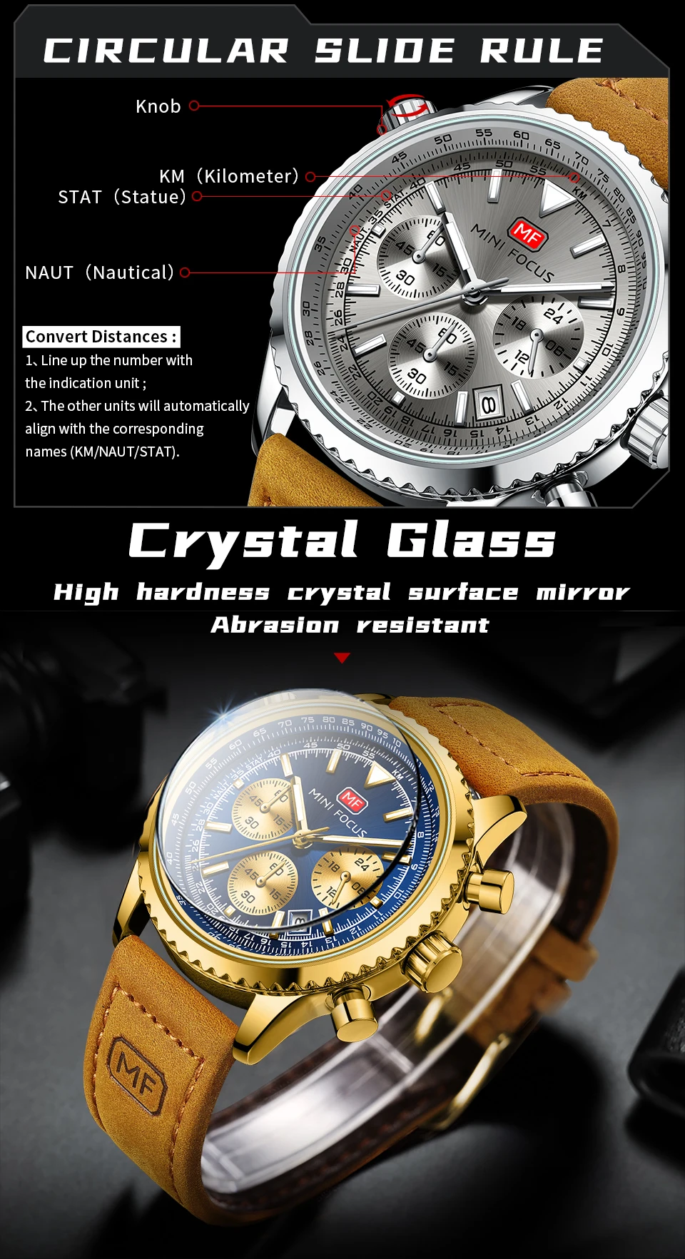 Montre à quartz MINI FOCUS pour homme étanche_voghion.com