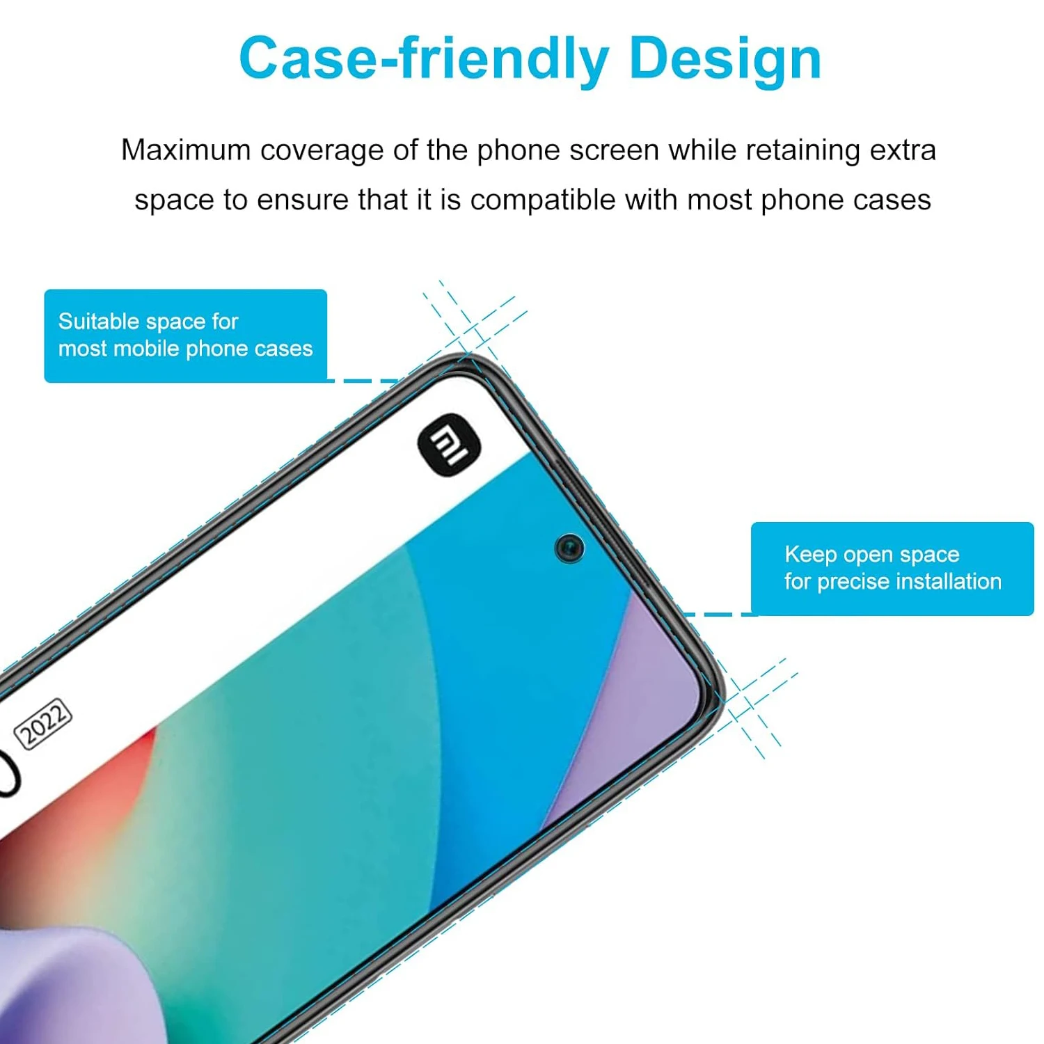 Aerku Pellicola Vetro Temperato per Xiaomi Redmi 10 [2 Pezzi] + Pellicola Fotocamera [2 Pezzi], 9H HD Anti Graffi Trasparente Fotocamera Protezione Schermo Pellicola Protettiva