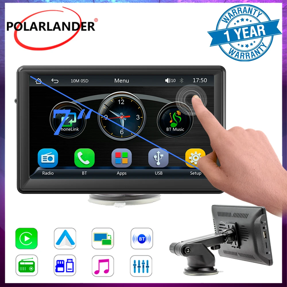 

Car Multimedia Player Car Monitor Car Stereo Built-in speakers Wired/Wireless Android Auto CarPlay USB/TF Card Bluetooth 7 Inch