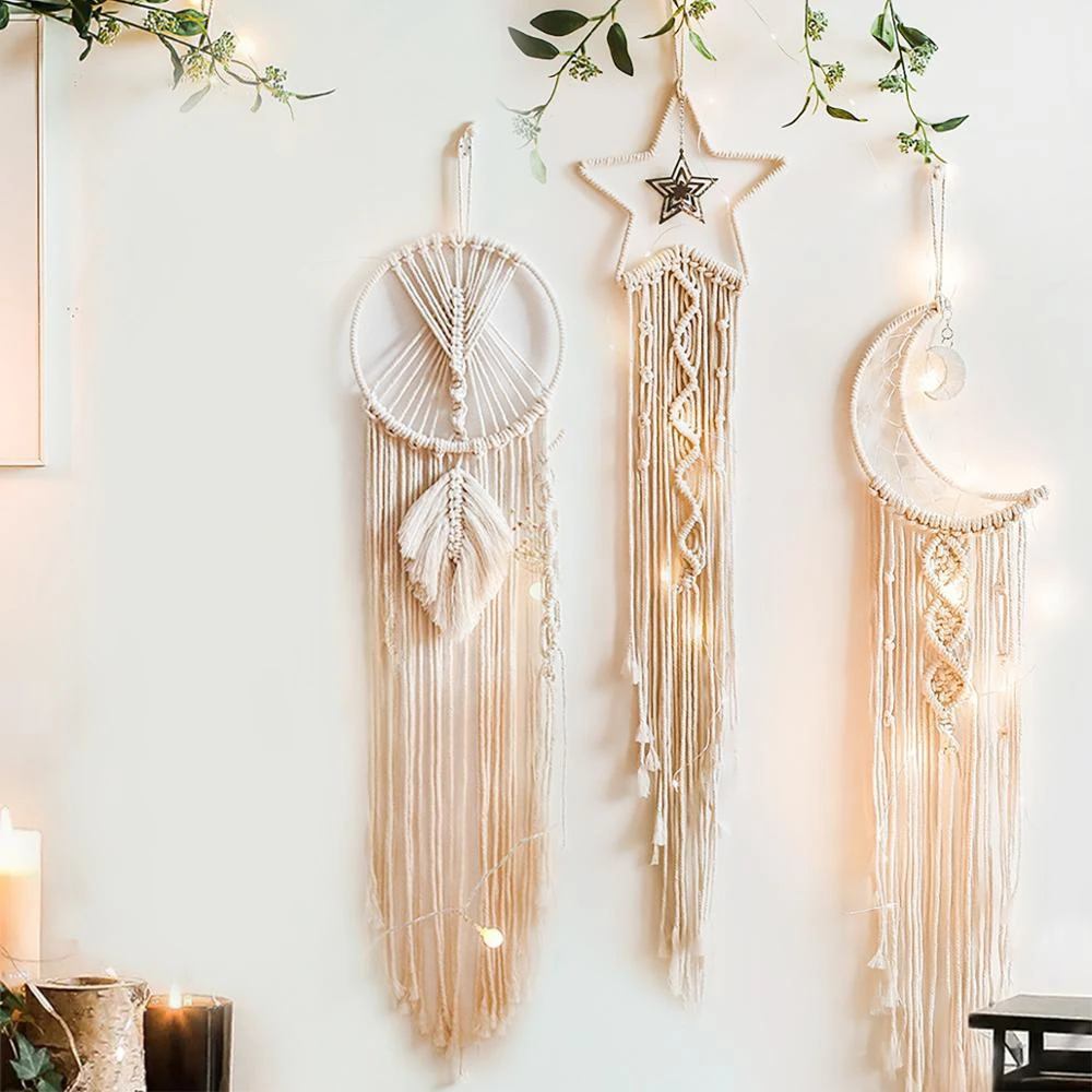 

Macrame Dream Catcher Boho Home Decor Moon Ramadan Decoration Macrame Wall Hanging Baby Nordic Room Decoration Kids Nursery